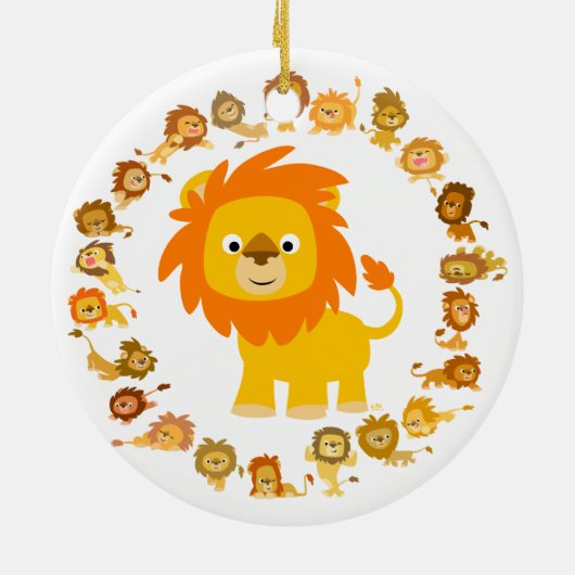 Cute Cartoon Lion Mandala Ornament (Achterkant)
