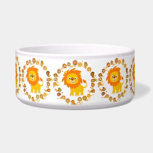 Cute Cartoon Lion Mandala Pet Bowl Voerbakje (Voorkant)