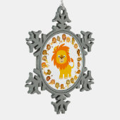 Cute Cartoon Lion Mandala Pewter Ornament (Links)
