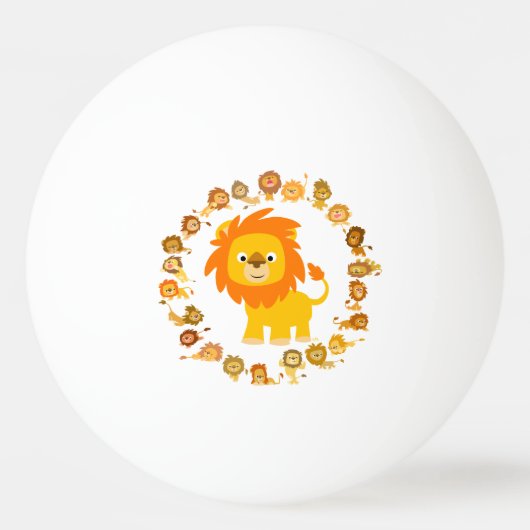 Cute Cartoon Lion Mandala Ping Pong Ball (Voorkant)