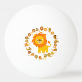 Cute Cartoon Lion Mandala Ping Pong Ball (Achterkant)