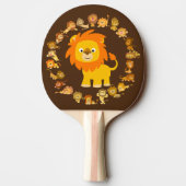 Cute Cartoon Lion Mandala Ping Pong Paddle Tafeltennisbatje (Achterkant)