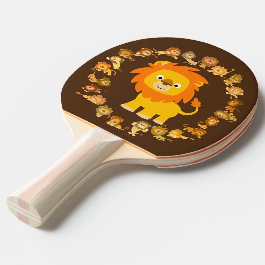 Cute Cartoon Lion Mandala Ping Pong Paddle Tafeltennisbatje (Voorkant Gekanteld)