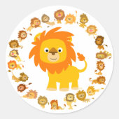 Cute Cartoon Lion Mandala Sticker (Voorkant)