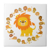 Cute Cartoon Lion Mandala Tegel Tegeltje (Voorkant)