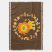 Cute Cartoon Lion Mandala Throw Blanket Deken (Voorkant Verticaal)