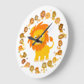 Cute Cartoon Lion Mandala Wall klok (Hoek)