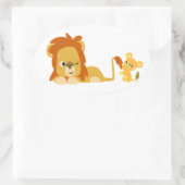 Cute Cartoon Lion Pap en Cub Sticker (Tas)