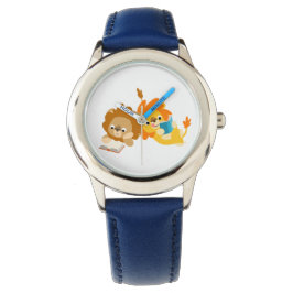 Cute Cartoon Lion Readers Watch Horloge