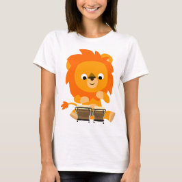 Cute Cartoon Lion Speel Bongos Women's T-Shirt