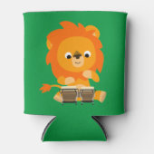 Cute Cartoon Lion Spelen Bongos Koelbox Blikjeskoeler (Voorkant)