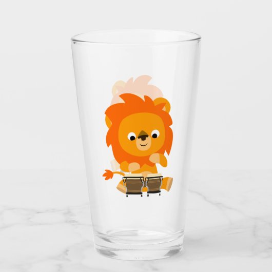 Cute Cartoon Lion Spelen Bongos Tumbler (Voorkant)