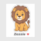 Cute Cartoon Lion Sticker (Vel)