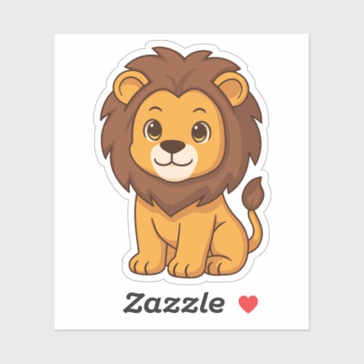 Cute Cartoon Lion Sticker (Vel)