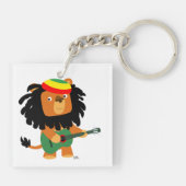 Cute Cartoon Lion Zion AcrylSleutelhanger Sleutelhanger (Achterkant)