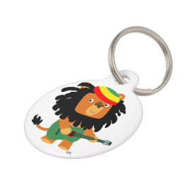 Cute Cartoon Lion Zion Dog Label Huisdierpenning