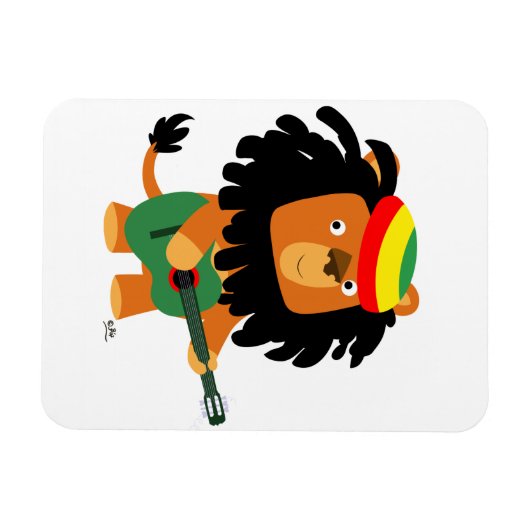 Cute Cartoon Lion Zion Flexible Magnet Magneet (Horizontaal)