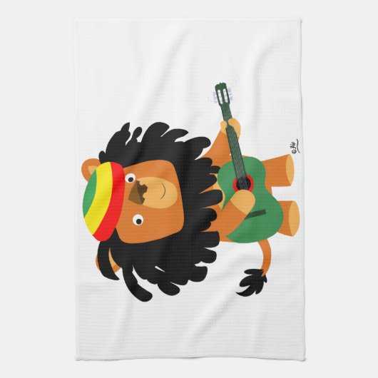 Cute Cartoon Lion Zion Kitchen Towel Theedoek (Verticaal)