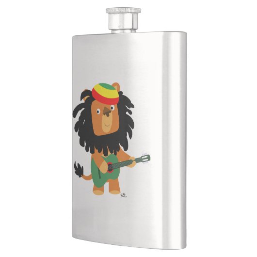 Cute Cartoon Lion Zion Klassieke fles Heupfles (Links)