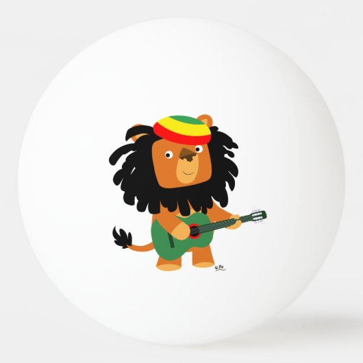 Cute Cartoon Lion Zion Ping Pong Ball (Voorkant)