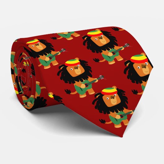 Cute Cartoon Lion Zion Stropdas (Opgerold)