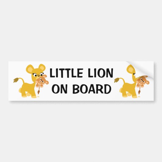 Cute Cartoon Lioness die haar snede draagt Bumpersticker (Voorkant)