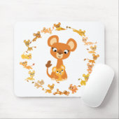 Cute Cartoon Lionesses Mandala Mousepad Muismat (Met muis)
