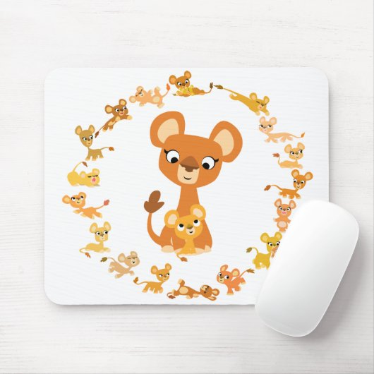 Cute Cartoon Lionesses Mandala Mousepad Muismat (Met muis)