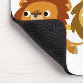 Cute Cartoon Lions in een Haast Mousepad Muismat (Hoek)