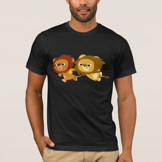 Cute Cartoon Lions in een T-Shirt (Voorkant)