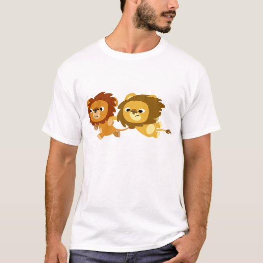 Cute Cartoon Lions in een T-shirt voor kinderen (Voorkant)