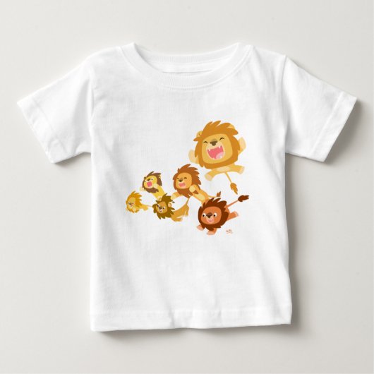 Cute Cartoon Lions' Parade Baby T-shirt (Voorkant)