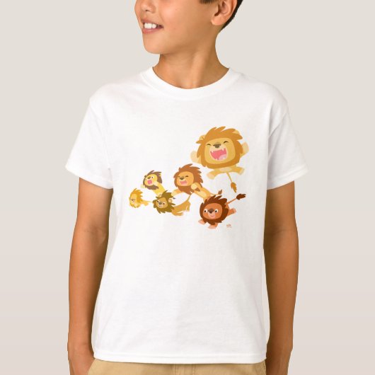 Cute Cartoon Lions’ Parade Children T-shirt (Voorkant)