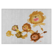 Cute Cartoon Lions Parade Cutting Board Snijplank (Voorkant)