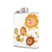 Cute Cartoon Lions Parade Hip Flask Heupfles (Links)