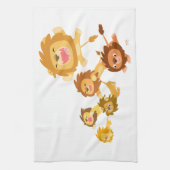 Cute Cartoon Lions Parade Kitchen Towel Theedoek (Verticaal)