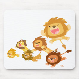 Cute Cartoon Lions Parade Mousepad Muismat
