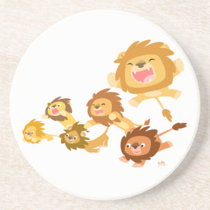 Cute Cartoon Lions Parade Onderzetter