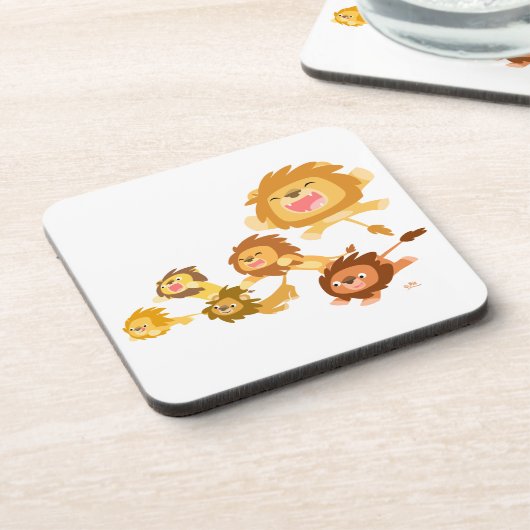 Cute Cartoon Lions Parade Onderzetters Set (Linkerzijde)