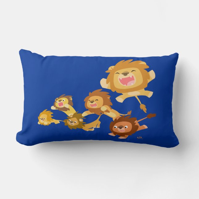 Cute Cartoon Lions Parade Pillow Kussen (Voorkant)