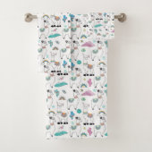 Cute Cartoon Llama Pattern Bad Handdoek (Insitu)