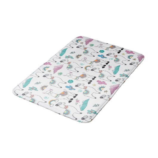 Cute Cartoon Llama Pattern Badmat (Gekanteld)