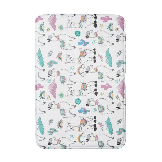 Cute Cartoon Llama Pattern Badmat (Voorkant Verticaal)