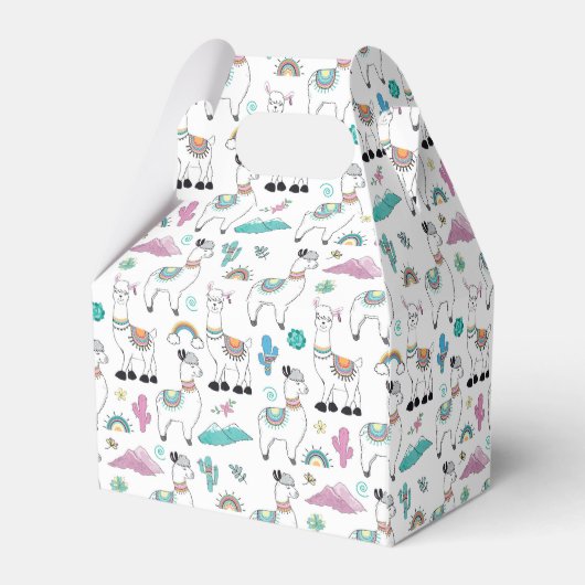 Cute Cartoon Llama Pattern Bedankdoosjes (Achterkant)