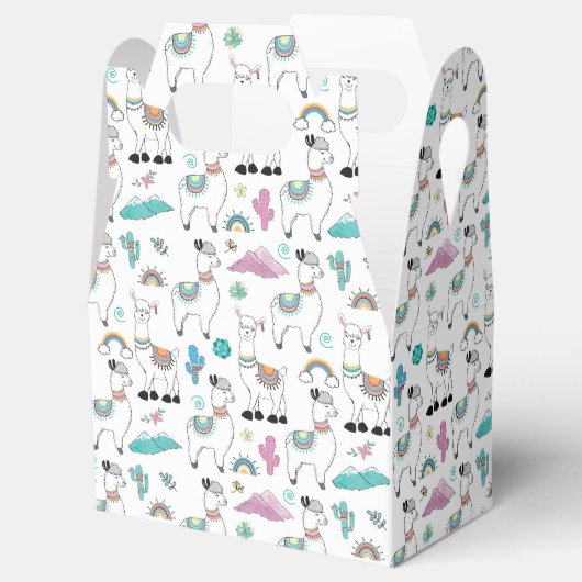 Cute Cartoon Llama Pattern Bedankdoosjes (Geopend)