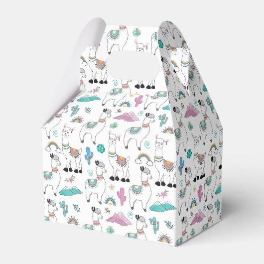 Cute Cartoon Llama Pattern Bedankdoosjes (Voorkant Zijde)
