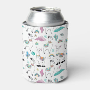 Cute Cartoon Llama Pattern Blikjeskoeler