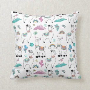 Cute Cartoon Llama Pattern Kussen