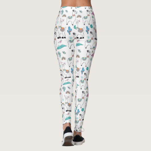 Cute Cartoon Llama Pattern Leggings (Achterkant)