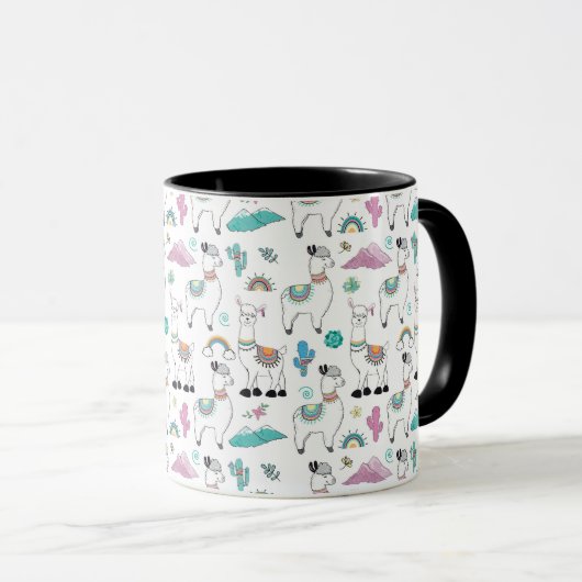 Cute Cartoon Llama Pattern Mok (Voorkant rechts)